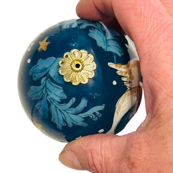 NIB Li Bien Teal Handpainted 2011 PEACE Dove Ornament - Picture 9 of 11